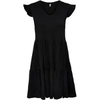 ONLY Onlmay Cap Sleev Fril Dress Jrs Noos - Black - XS