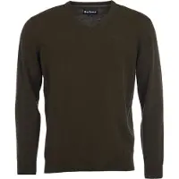 Barbour Essential L/Wool V Neck Sweater - Green - M