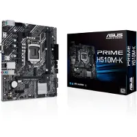 Asus PRIME H510M-K, Intel, LGA 1200 (Socket H5), Intel Celeron, Intel Core i3, Intel Core i5, Intel Core i7, Intel Core i9,..., LGA 1200 (So (90MB17N0-M0EAY0)