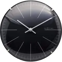 Nextime Big Stripe Mini Dome Wall Clock Black - Seinäkellot Lasi Musta - 3506zw