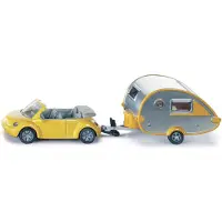 Siku Volkswagen Beetle ja asuntovaunu