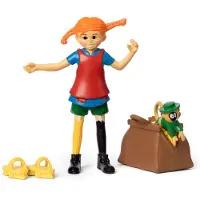 Peppi Pitkätossu Pippi Långstrump Figurset - Multi/patterned - 80 mm
