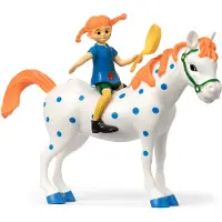 Peppi Pitkätossu Pippi & Lilla Gubben Figurset - Multi/patterned - 110 mm