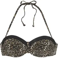 LASCANA Bikinitoppi beige / ruskea / musta