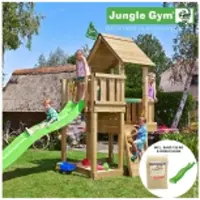 Jungle Gym Cubby leikkitorni ja 120 kg hiekkaa sekä liukumäki