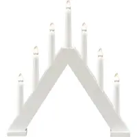 Konstsmide Sähkökynttelikkö Valkoinen puu 7 kynttilää 34cm
