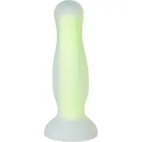 Baseks Glow in the Dark Keltainen Keskikokoinen Anaalidildo 12,5 cm - Yellow