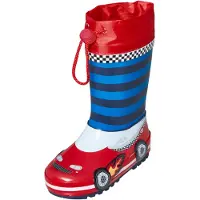 Playshoes Kumisaappaat 'Rennwagen' sininen / punainen / valkoinen
