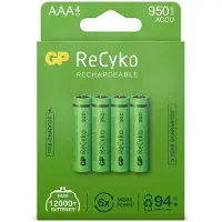 GP Battery AAA Recyko 950mAh NI-MH - 4 pack