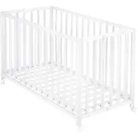 Roba Wooden Foldable Cot 60 X 120 Cm - White - 77X 123X 13CM