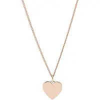 Fossil kaulakoru Heart Rose Gold-Tone Stainless Steel Necklace JF03021791