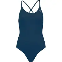 Puma Women Vneck Padded Swimsuit 1P - Navy - M