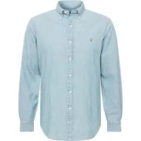 Ralph Lauren for man. 710792042001 Blue Custom Fit Chambray Shirt (XXL), Casual, Cotton, Long sleeve