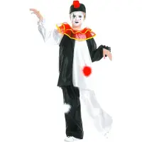 E-Carnavalskleding.nl Pierrot-hahmon naamiaisasu lapselle - 8-10 vuotta (140 cm)