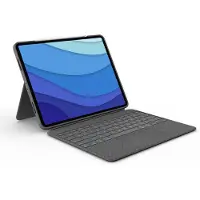 Logitech Combo Touch, harmaa iPad Pro 12,9" Smart Connector Qwerty pohjoismainen