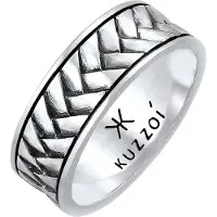 KUZZOI Sormus musta / hopea