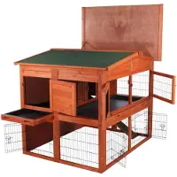 Trixie - Natura Small Animal Hutch XL with Enclosure Brown 135 x 115 x 112 cm - Pieneläimet - Häkit ja kuljetusvälineet