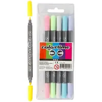 Creativ Company Colortime Double Marker, Pastellivärit 6 Kpl - Creativ Company