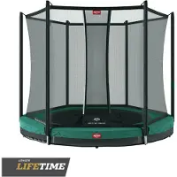 Berg trampoliini InGround Favorit +turvaverkko Comfort 330 cm 280 cm vihreä
