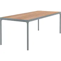 Houe Four ruokapöytä 210x90 cm harmaa/bambu alumiini