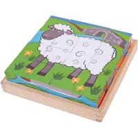 Bigjigs Wooden Block Puzzle Farm Animals