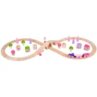 Bigjigs Wooden Train Set - Pink 40pcs.
