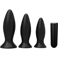 Dream Toys - Booty anustappisetti, eri vaihtoehtoja, moottorilla, silikoni, musta