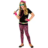 Finidi NEONPINKIT ELÄINKUOSILLISET 80-LUVUN LEGGINGSIT