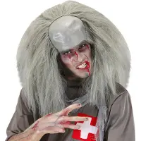 Finidi Zombie-päänaamari, harmaa - Harmaat peruukit