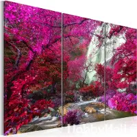 Artgeist Beautiful Waterfall: Pink Forest taulusetti