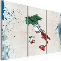 Artgeist Kartta Italia - Triptyykki taulusetti