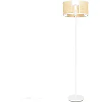 QAZQA Orientaalinen lattiavalaisin valkoinen rottinkilla 40 cm - Akira