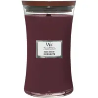 Woodwick Black Cherry tuoksukynttilä puisella sydämellä 609,5 g