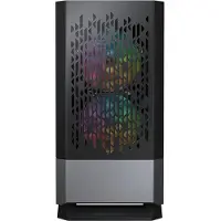 Cougar CGR-5JM8B-AIR-RGB, Mini Tower, PC, Musta, mikro ATX, Mini-ITX, Sininen, Vihreä, Punainen, Selkä, Etu