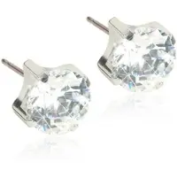 Blomdahl Silver Titanium Tiffany CZ White 7 mm