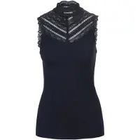 Rosemunde Rwbenita Silk Sl Turtleneck Lace To - Blue - XS