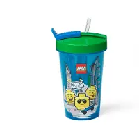 LEGO STORAGE Tumbler With Straw Iconic Classic - Blue - 9X 9X 16CM