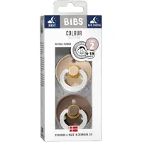 BIBS Colour Glow 2-pack Pyöreitä Lateksituttia Vanilla Dark Oak Vanilla Dark Oak 6+ Months Latex Beige 6+ kuukautta From Newborn Pojat, Tytöt