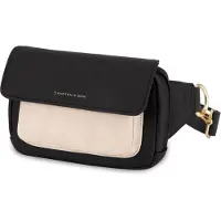 Kapten & Son Olkalaukku 'Visby Cream Black' kerma / musta