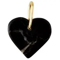 Design Letters Stone Heart, Gold - Black - L:13MM