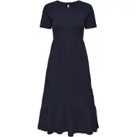 ONLY Onlmay Life S/S Peplum Calf Dress Jrs - Navy - S