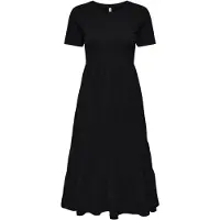 ONLY Onlmay Life S/S Peplum Calf Dress Jrs - Black - XS