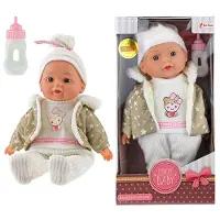 Huismerk - Lovely Baby Baby Doll Winter Clothes and Bottle