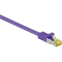 Pro RJ45-kytkentäkaapeli S/FTP (PiMF), 500 MHz, CAT 7 -raakakaapelilla, violetti, 3 m