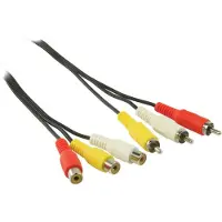 Nedis CVGP24305BK50 3x RCA uros-3x RCA naaras 5.00 m Komposiittivideokaapeli