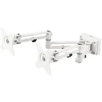 Deltaco 17-32 x2 OFFICE Dual Arm, -seinäteline kahdelle näytölle, valkoinen