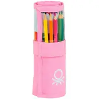 Safta Roll Up 27 Pieces Benetton Blooming Pencil Case Pinkki Mies