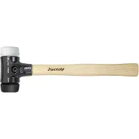 Wiha Pehmeä Vasara Turvallisuus Keskipehmeä/Erittäin Kova Hickoryn puisella kahvalla, pyöreä vasarapinta (26658) 40 mm