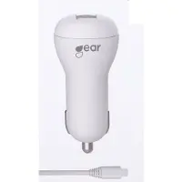 Gear Laddare 12-24V 1xUSB 1A Vit MicroUSB Kabel Rund 1m