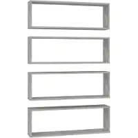 vidaXL Kuutioseinähyllyt 4 kpl betoninharmaa 80x15x26,5 cm lastulevy